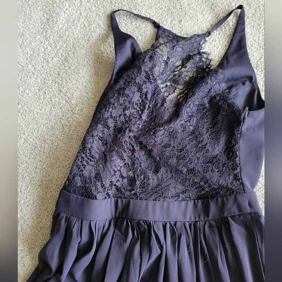 Lulus Midnight Blue Lacy Back Maxi Dress Size Med - Picture 7 of 10